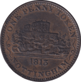 1813 NOTTINGHAM PENNY TOKEN - PENNY TOKEN - Cambridgeshire Coins