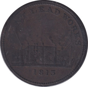 1813 PENNY TOKEN FLINT LEAD WORKS - PENNY TOKEN - Cambridgeshire Coins