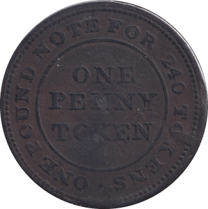 1813 PENNY TOKEN FLINT LEAD WORKS - PENNY TOKEN - Cambridgeshire Coins
