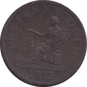 1813 SHEFFIELD PENNY TOKEN - PENNY TOKEN - Cambridgeshire Coins