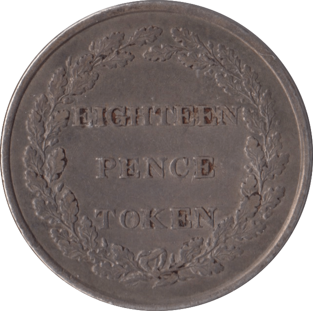 1813 SILVER 18 PENCE BANK TOKEN JERSEY - BANK TOKEN - Cambridgeshire Coins