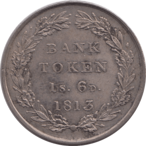 1813 SILVER BANK TOKEN ONE SHILLING AND SIXPENCE - BANK TOKEN - Cambridgeshire Coins