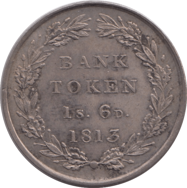 1813 SILVER BANK TOKEN ONE SHILLING AND SIXPENCE - BANK TOKEN - Cambridgeshire Coins