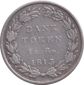 1813 SILVER EIGHTEEN PENCE BANK TOKEN - BANK TOKEN - Cambridgeshire Coins