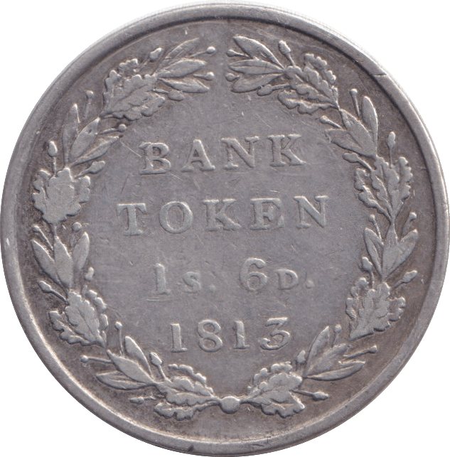 1813 SILVER EIGHTEEN PENCE BANK TOKEN - BANK TOKEN - Cambridgeshire Coins