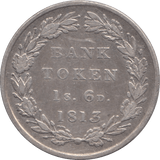 1813 SILVER SHILLING SIXPENCE BANK TOKEN ( VF ) - BANK TOKEN - Cambridgeshire Coins
