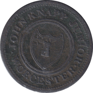 1813 WORCESTER HALFPENNY TOKEN - HALFPENNY TOKEN - Cambridgeshire Coins
