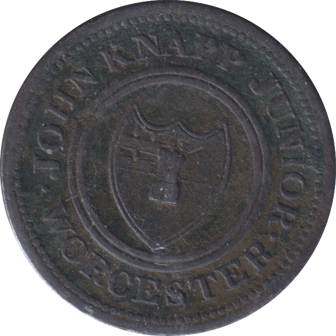 1813 WORCESTER HALFPENNY TOKEN - HALFPENNY TOKEN - Cambridgeshire Coins