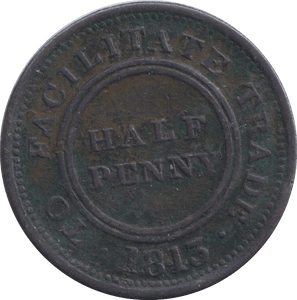 1813 WORCESTER HALFPENNY TOKEN - HALFPENNY TOKEN - Cambridgeshire Coins