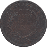 1814 PENNY TOKEN WORCESTER - PENNY TOKEN - Cambridgeshire Coins