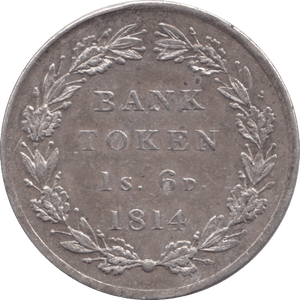 1814 SILVER SHILLING SIXPENCE BANK TOKEN ( AUNC ) - BANK TOKEN - Cambridgeshire Coins