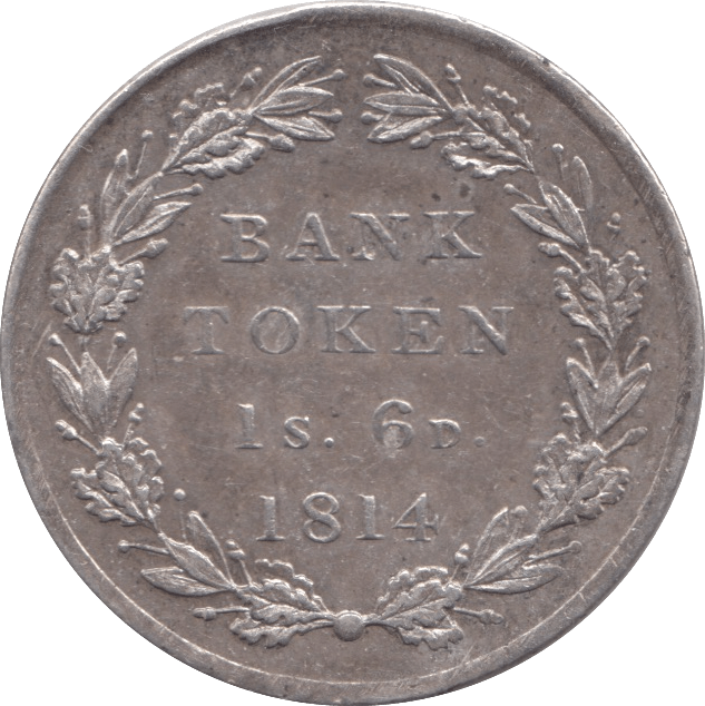1814 SILVER SHILLING SIXPENCE BANK TOKEN ( AUNC ) - BANK TOKEN - Cambridgeshire Coins