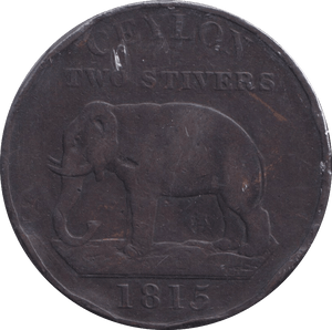 1815 2 STIVER CEYLON - WORLD COINS - Cambridgeshire Coins