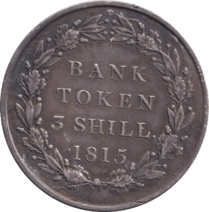 1815 BANK TOKEN 3 SHILLING ( GVF ) - BANK TOKEN - Cambridgeshire Coins