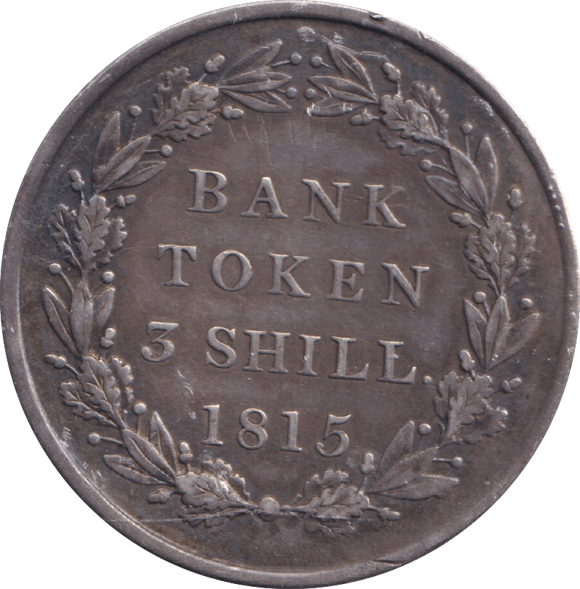 1815 BANK TOKEN 3 SHILLING ( GVF ) - BANK TOKEN - Cambridgeshire Coins
