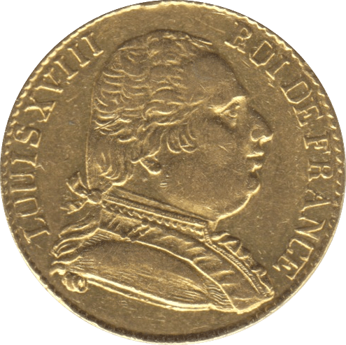 1815 GOLD FRANCE 20 FRANCS KING LOUIS XVIII LONDON MINT - Gold World Coins - Cambridgeshire Coins