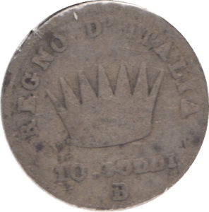 1815 SILVER 10 SOLDI ITALY - SILVER WORLD COINS - Cambridgeshire Coins