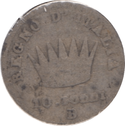 1815 SILVER 10 SOLDI ITALY - SILVER WORLD COINS - Cambridgeshire Coins