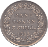 1815 SILVER BANK TOKEN THREE SHILLING - BANK TOKEN - Cambridgeshire Coins