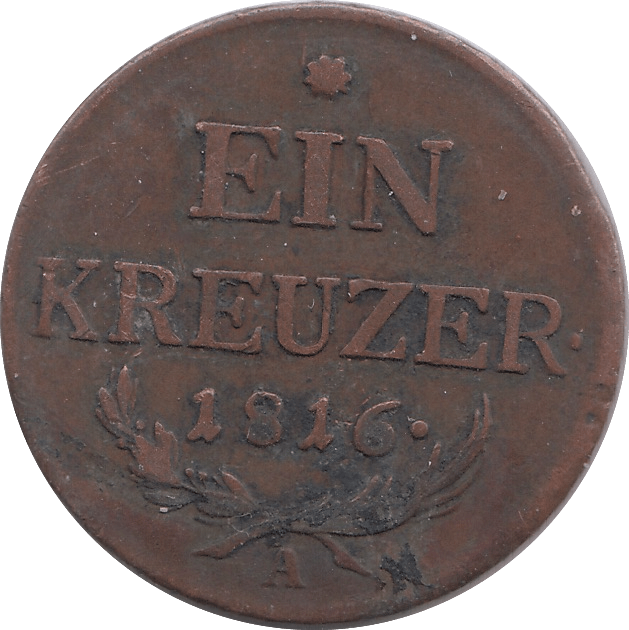 1816 ONE KREUZER AUSTRIA - SILVER WORLD COINS - Cambridgeshire Coins