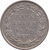 1816 SILVER SHILLING SIXPENCE BANK TOKEN ( EF ) - BANK TOKEN - Cambridgeshire Coins