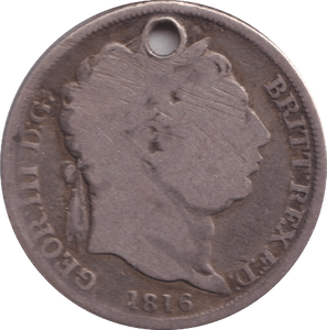1816 SIXPENCE ( NF ) HOLED - SIXPENCE - Cambridgeshire Coins