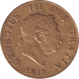 1817 GOLD HALF SOVEREIGN ( VF ) - HALF SOVEREIGN - Cambridgeshire Coins