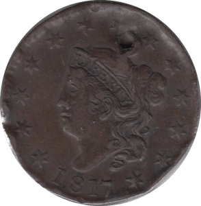 1817 USA ONE CENT - WORLD COINS - Cambridgeshire Coins