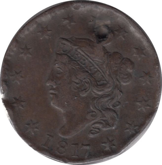 1817 USA ONE CENT - WORLD COINS - Cambridgeshire Coins