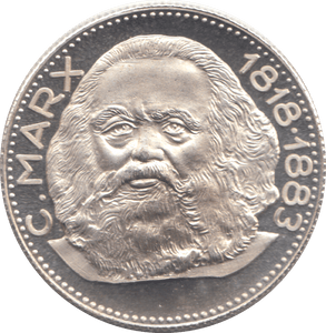 1818-1883 SILVER PLATED KARL MARX MEDALLION - WORLD COINS - Cambridgeshire Coins