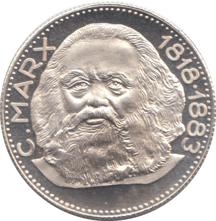 1818-1883 SILVER PLATED KARL MARX MEDALLION - WORLD COINS - Cambridgeshire Coins