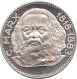 1818-1883 SILVER PLATED KARL MARX MEDALLION - WORLD COINS - Cambridgeshire Coins
