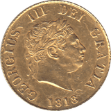 1818 GOLD HALF SOVEREIGN ( EF ) - HALF SOVEREIGN - Cambridgeshire Coins