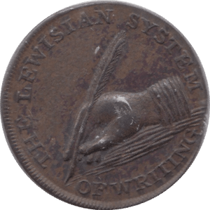 1820 FARTHING TOKEN LEWIS WRITING GLASSES HOLBORN - FARTHING TOKEN - Cambridgeshire Coins