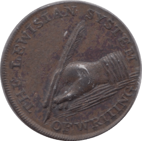 1820 FARTHING TOKEN LEWIS WRITING GLASSES HOLBORN - FARTHING TOKEN - Cambridgeshire Coins
