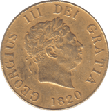 1820 GOLD HALF SOVEREIGN ( GVF ) - HALF SOVEREIGN - Cambridgeshire Coins