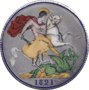 1821 ENAMELLED CROWN ( GF ) - ENAMELLED COINS - Cambridgeshire Coins