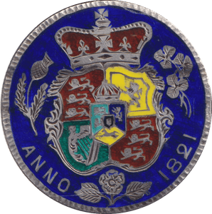 1821 ENAMELLED HALFCROWN ( GF ) - ENAMELLED COINS - Cambridgeshire Coins