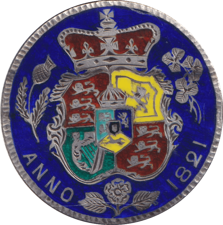 1821 ENAMELLED HALFCROWN ( GF ) - ENAMELLED COINS - Cambridgeshire Coins