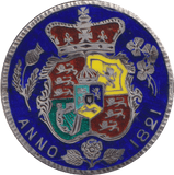 1821 ENAMELLED HALFCROWN ( GF ) - ENAMELLED COINS - Cambridgeshire Coins