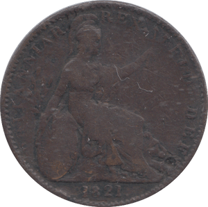 1821 FARTHING ( FINE ) - FARTHING - Cambridgeshire Coins
