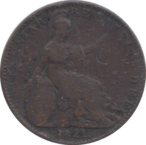 1821 FARTHING ( FINE ) - FARTHING - Cambridgeshire Coins