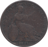 1821 FARTHING ( FINE ) - FARTHING - Cambridgeshire Coins