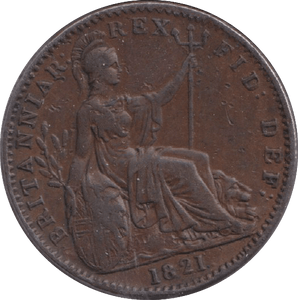 1821 FARTHING ( GVF ) - WORLD COINS - Cambridgeshire Coins