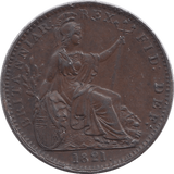 1821 FARTHING ( VF ) - Farthing - Cambridgeshire Coins