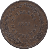 1821 HALFPENNY ST HELENA - WORLD COINS - Cambridgeshire Coins