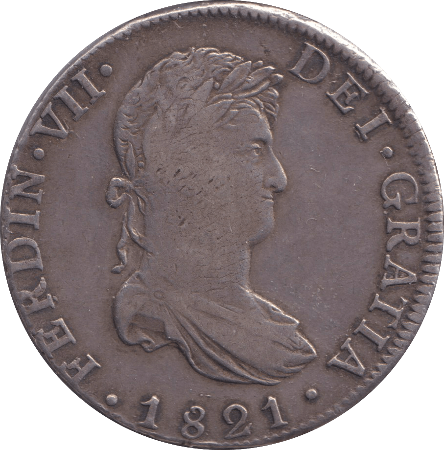 1821 SILVER 8 REALES MEXICO SPANISH COLONY - SILVER WORLD COINS - Cambridgeshire Coins