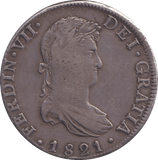 1821 SILVER 8 REALES MEXICO SPANISH COLONY - SILVER WORLD COINS - Cambridgeshire Coins