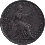 1822 FARTHING ( EF ) - FARTHING - Cambridgeshire Coins