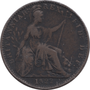 1822 FARTHING ( FINE ) - Farthing - Cambridgeshire Coins